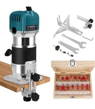 1/4" Router 800w Woodworking Hand Router With 15 Pcs Bit Set