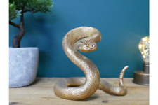 Snake Ornament Statue Reptile Figurine Sculpture Gold Coiled Viper Decor Gift