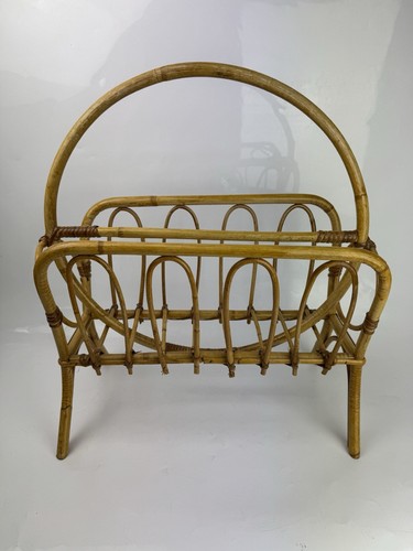 Vintage bamboo wicker cane - bamboo,