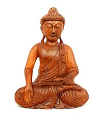 Hand carved wooden - wooden, meditating