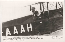 AMY JOHNSON ANNIVERSARY JASON 1 ARRIVAL DARWIN AUSTRALIA REAL PHOTO POSTCARD 