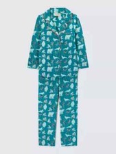 Their Nibs Kids' Artic Animal Pyjama Set, Teal, 7-8 years - RRP £24.00