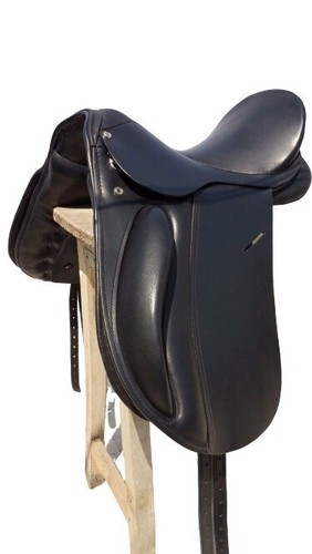 Black dressage leather horse - leather,