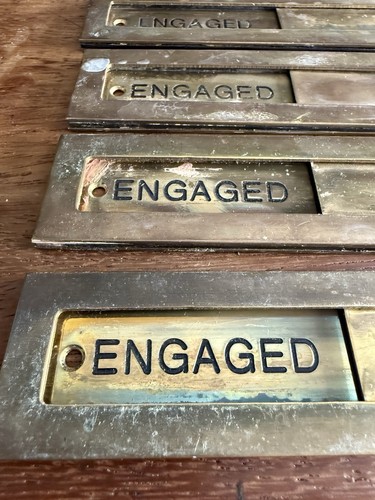 Brass antique engaged - brass, “engaged”