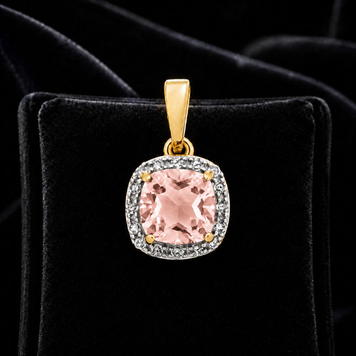Cushion morganite diamond - cushion,