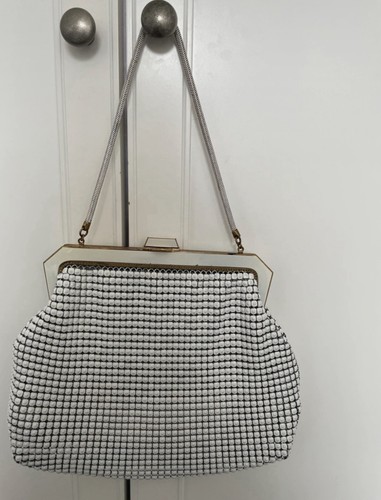 White enamel chainmail bag - enamel,