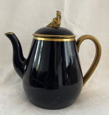 Rare Wedgwood Redware Teapot with Jackfield Glaze and Gilt Decoration ✅ 1123