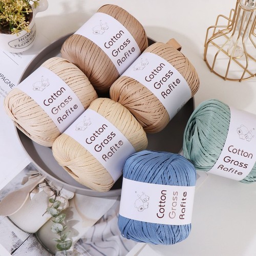 Multicolour raffia straw yarn - raffia,