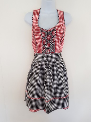 Vintage dress red - red, black
