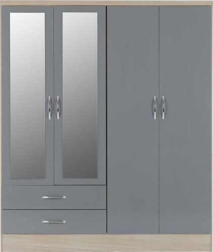 Gloss grey light oak effect - gloss,