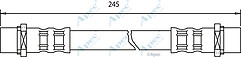 Apec hos3238 rear brake hose - brake,