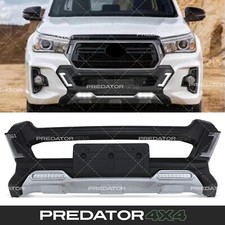 BLACK LED DRL LIGHT FRONT BUMPER BULL NUDGE BAR GUARD FOR TOYOTA HILUX MK8 18-21