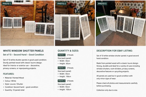 White plantation shutter - white,