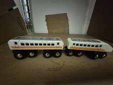 INTERCITY EXPRESS  White  Wooden Railway Train Track  ( Fits Brio  Thomas)