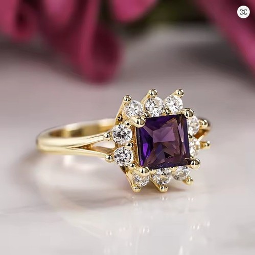 Amethyst purple crystal - amethyst, gold