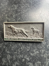 Vintage Irish Setter Association  Dogs Brooch Rectangle Setting Pewter