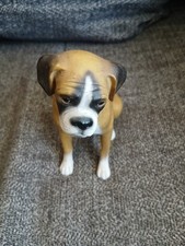 Excellent Condition Sitting Boxer Dog Ornament 6" Tall