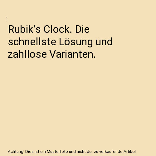 Rubik clock die schnellste - rubik's,