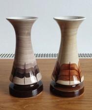 Vintage Pair Jersey Pottery Footed Bud Vases