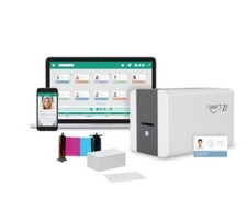IDP Smart 21 ID Card Printer Bundle with Software, Ribbon &Plastic Cards