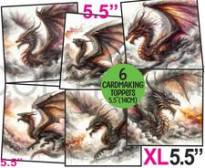 6 XL Card Toppers 5.5" Dragons