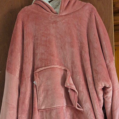 Pink oversized hooded fleece - oversized,