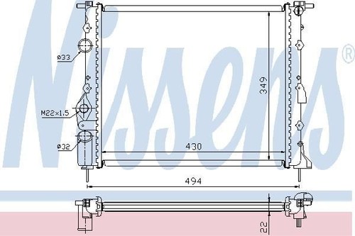Nissens radiator for renault - radiator,