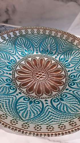 Round ceramic floral flower - ceramic,