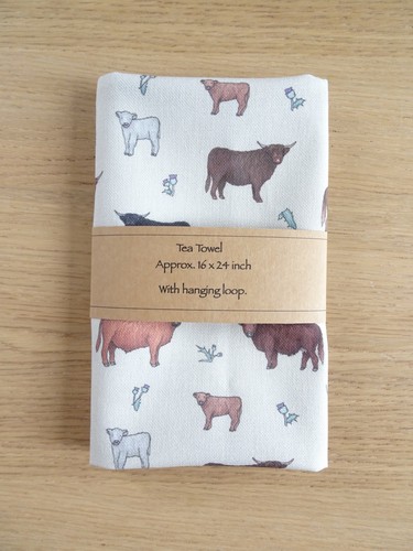 Cows tea towel - tea, cotton