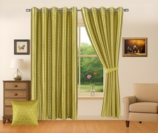 Metallic Curtains Star Burst Pattern Foil Printed Thermal Blackout Ready Made UK