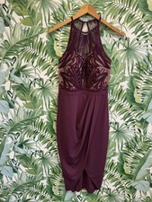 Lipsy London burgundy bodycon dress size 10