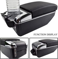 Car Storage Arm rest Cushion Armrest Centre Console Box Leather Cover Universal