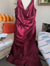 BHS Gorgeous Wedding Collection Merlot  Satin Off Shoulder / With Straps 16 Prom