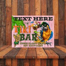 TIKI BAR THEME PERSONALISED METAL RETRO SIGN PUB MAN CAVE TAVERN