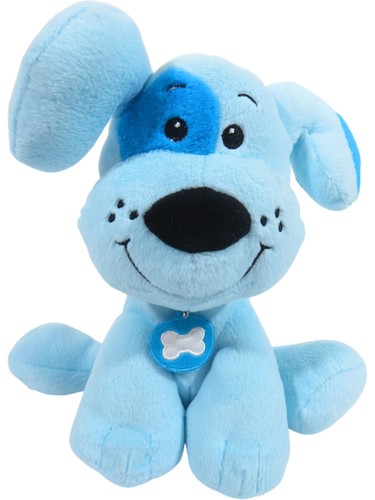 Blue plush dog soft toy - soft,