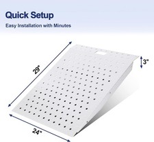 29" x 24" Shed Ramp for Riding Mower & Lawn Anti-Slip Punch Plate Ramp 1 piece