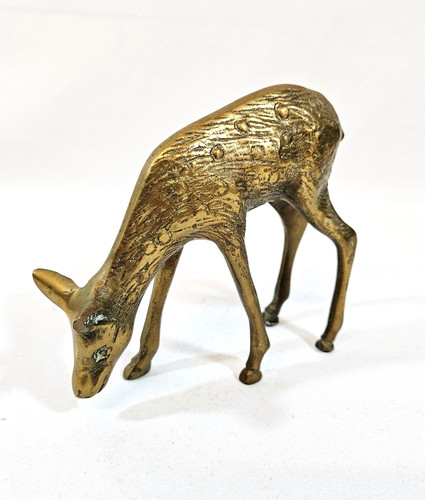 Vintage brass deer - vintage, doe
