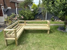 Wooden Garden Corner Bench Delivery Available
