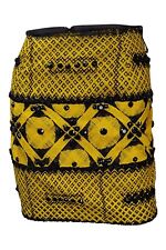 ARMANDO MAFUD Mexican Designer Yellow Cotton Blend Mini Skirt (S) (UK8|US12)