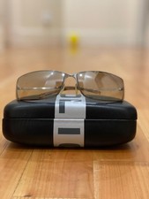 Police Men’s Wraparound Sunglasses Brown Shield Lens with Black Logo Hard Case