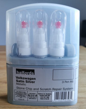 Volkswagen Satin Silver Metallic Scratch Chip Repair System Kit Touch Up Paint