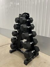 5-15kg Hex Dumbbell Set With Vertical Rack Stand - Free weights- 5 Pairs Set