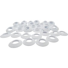 20 White Plastic Snap Eyelets