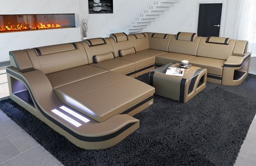 Leather sofa living - sofa,