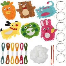 My First Sewing Kit for Kids Age 5 6 7 8 9 Cute Animal Felt Sewing Craft Kit Fu