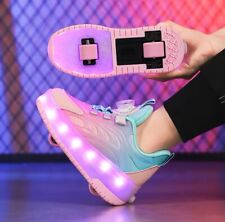 Kids LED Wheel Trainers Boys Girls Skates Shoes Flash Roller Skate Sneakers