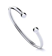 925 Sterling Silver Torque Ball Opening Bangle Maidens / Boys or Girls / Ladies