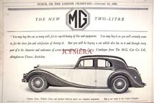MG '2-Litre' 1936 Sports Saloon Car Print Advert Stonehenge : Art Deco Auto Ad