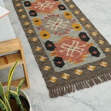 Kilim Dhurrie Wool Jute Rug