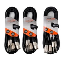 2 x Male XLR to 2 x 6.35mm